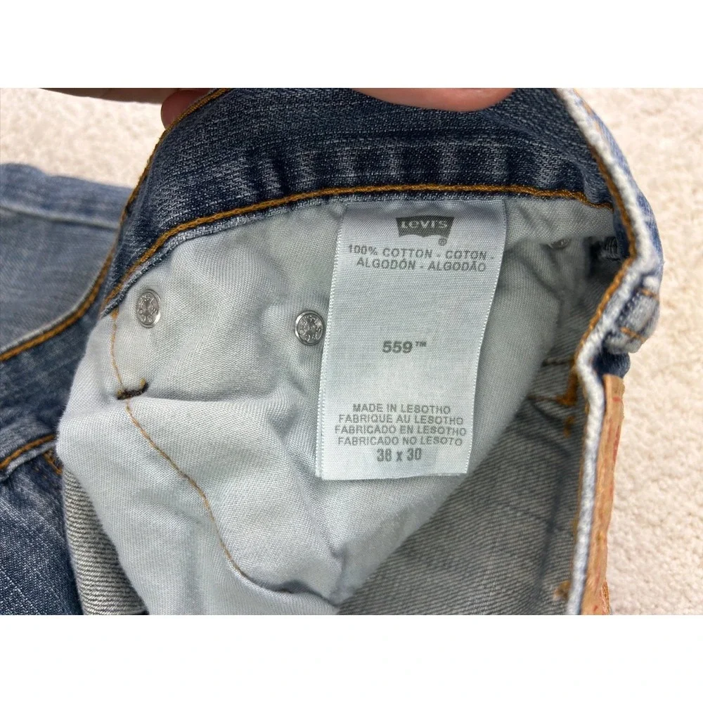 Levi's 559 Men's Jeans Light Wash‎ Straight Leg 38x30 Cotton Denim